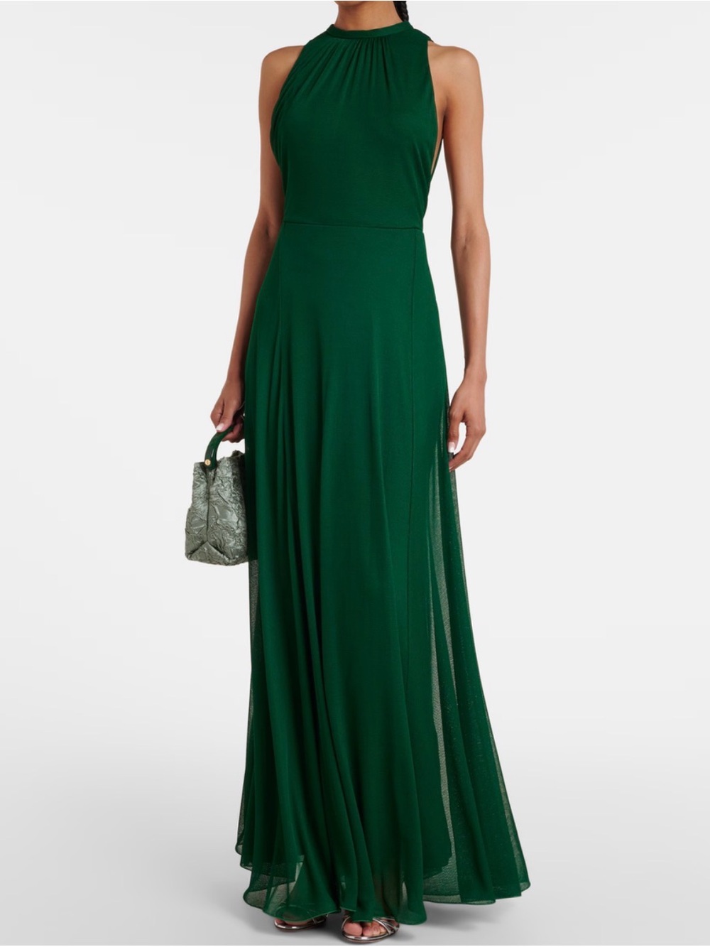 MaxMara 2026 Forest Green Maxi Gown Flawed